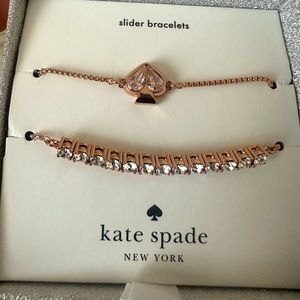 NWT Kate Spade rose gold slider bracelet set 💕